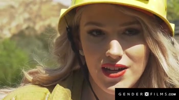 GENDERXFILMS - Trans Firefighter Gets Rescued By Huge Dick