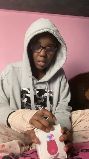 Ebony Webcam Girl Model Unboxing NEW Sex Toy   Clip 1