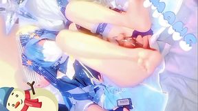 Ejaculation with electric enemagra while electricity is applied to nipples and cock