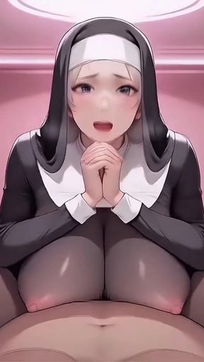 HD hentai AI viideo - Praying hot nun girls with old men have fertility sex   Clip 1