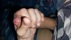 Big moaning cumshot close up!