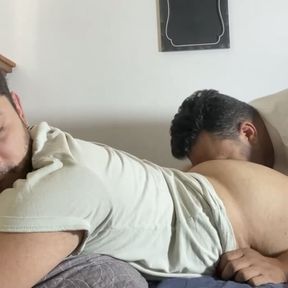 I fuck hot stepson in bed while my wife is away