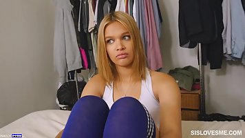 Sexy cheerleader Kendall Kross gets her hairy pussy gucked POV