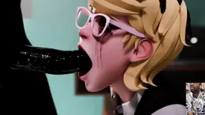 Bald Pussy Judy Gets Anal Fucked and Fingered Until She Squirts, Nerdy Girl Deepthroating BBC