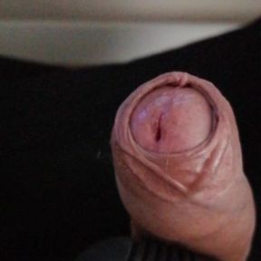 Hand wand in my uncut cock precum flow