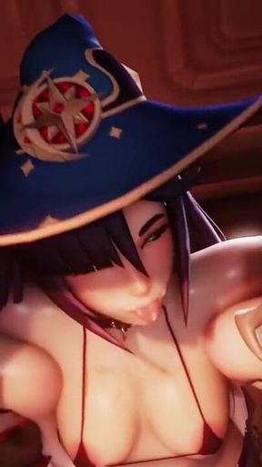 Mona Lynette Lyney Gives Aether a Triple Blowjob Fontaine Genshin Impact 3D Porn Sex 60 Fps POV