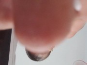 Pussy cum drops on your face. Anal masturbation trying to squirt