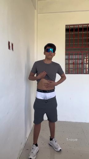 Handsome Asian Athlete Morning Walk and Masturbates