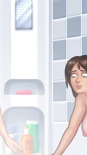 PC Game Hot Milf Handjob and Shower   Clip 1