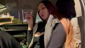 Italian Big tits Milf Artemisia Love smoking a cigarette outdoor