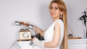 Long hair dirt with rosy Karolina from Anilos