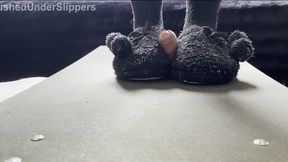 Trampling his pathetic cock til he cums