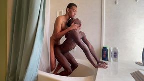 two bbc teens fuck in shower