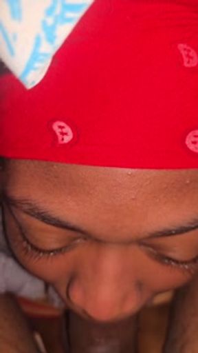 Ebony College Slut gets rough throat fuck