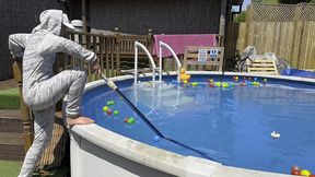 onesie wetlook in the pool
