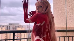 Zero Two Cosplay Blowjob, Fucking and Cumshot
