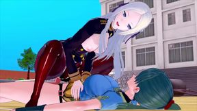 Lesbian Lynl and Edelgard get it on in a steamy 3D Hentai scene.