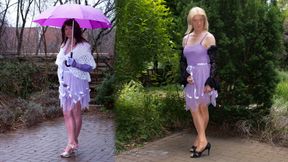 My Purple Chiffon Gown - Fine Outdoor Cumshot