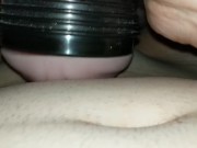Fleshlight close up double cum shot