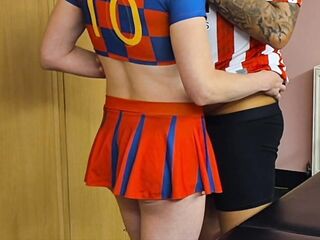 Cheerleader unfathomable mouths footballer