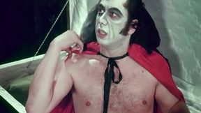 Dude in vintage mascara suit and mask is pleasuring ffm threesome with two sluts