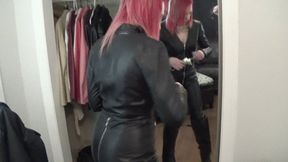 Leathered-Up Biker Chick Kourtney Smokes and Does Her Makeup in the Mirror