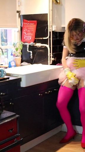 Sissy Dee Should Be Washing, but She Is Enjoying the Bubbles Too Much