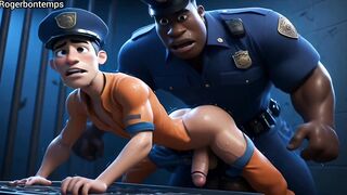 AI generated 3 DIMENSIONAL Multiracial Jail Guard Compilation - Toon Anime porn Cartoon