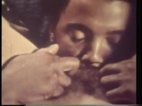 Hairy chick sprayed in her mouth by a big black cock