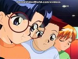 Shy but very horny Hentai chick is getting her pussy stimulated while her friends are watching