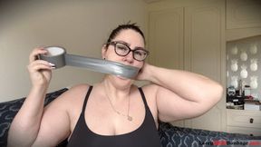 Lacey - Self Gag Fun and Orgasms after Gym Part 1 4K ( Boobs, BBW Bondage , Self Bondage , Tape Gagged , Wrap Gagged , Orgams , Wrap Gagged , Cleave Gag )