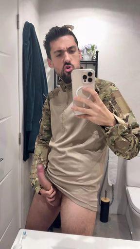 horny military jerking off