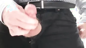 Daddy with small cock jerks off at work and shoots big load