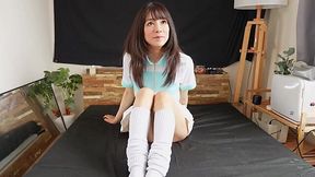 Cute Japanese teen in a hot scene with older lover