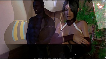 Zoey Christmas Gift [ NTR Xmas Hentai Game PornPlay ] Ep.3 her wife kissed Jamal BBC in front of the christmas tree