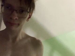 Undress nude and ride the elevator