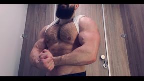 Pec God. Listen to My Hard Breathing and Look at My Bulging Muscles