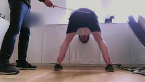 amateurboy receives a very severe office caning