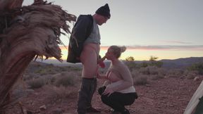 Sunset Blowjob and Huge Cumshot