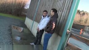 Cute boys sucking dick outdoor