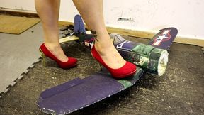 radio controlled aeroplane crush in red high heels