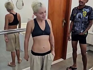 Sapatinha gave a lot of ass to the well-endowed men until she got milk from both of them.