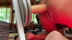Big White Dildo in Ass