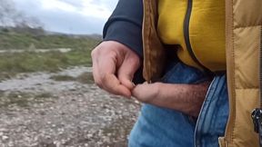 Someone can witness me! Jizm and urinate outdoors