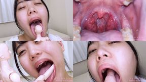 Maina Miura - Showing inside cute girl's mouth, chewing gummy candys, sucking fingers, licking and sucking human doll, and chewing dried sardines mout-107 - wmv 1080p