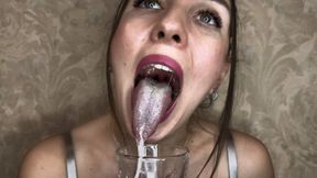 Mucus Mastery: Painted Lips & Spit in Glass
