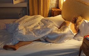 Hot German mature blonde wife plays sex games in bed