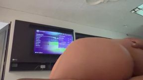Curvy Latina step sis rides cock while playing PlayStation