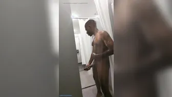 Twink Strokes Big Cock in Public Gym Bathroom Caught by Stranger