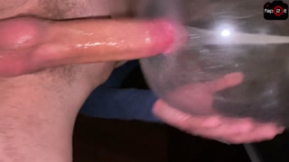 Amateur Guy Having Intense Orgasm While Fucking Homemade Sex Toy and Moaning - 4K